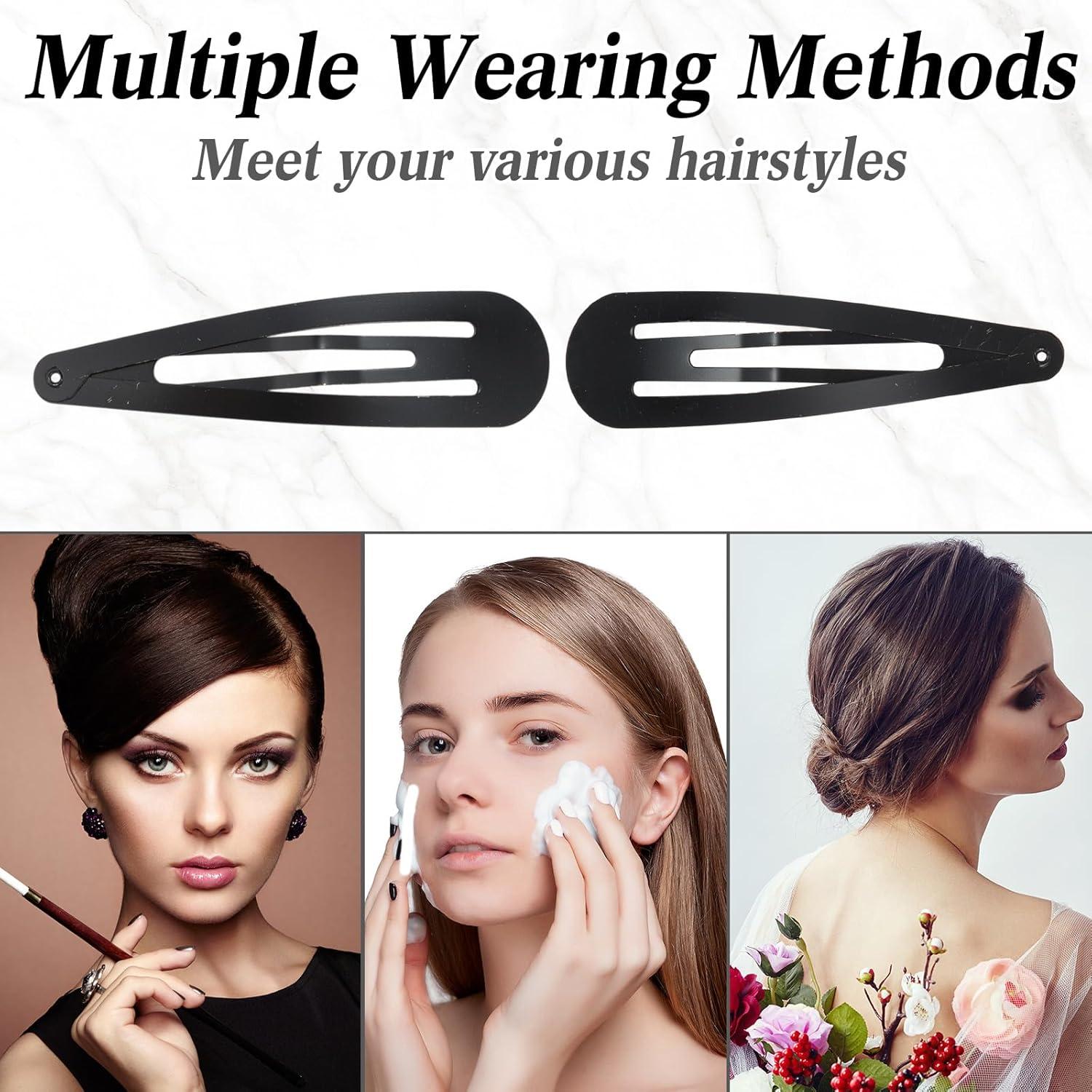 30 Stücke Große Metall Snap Haarspangen Kein Schlupf Schwarz