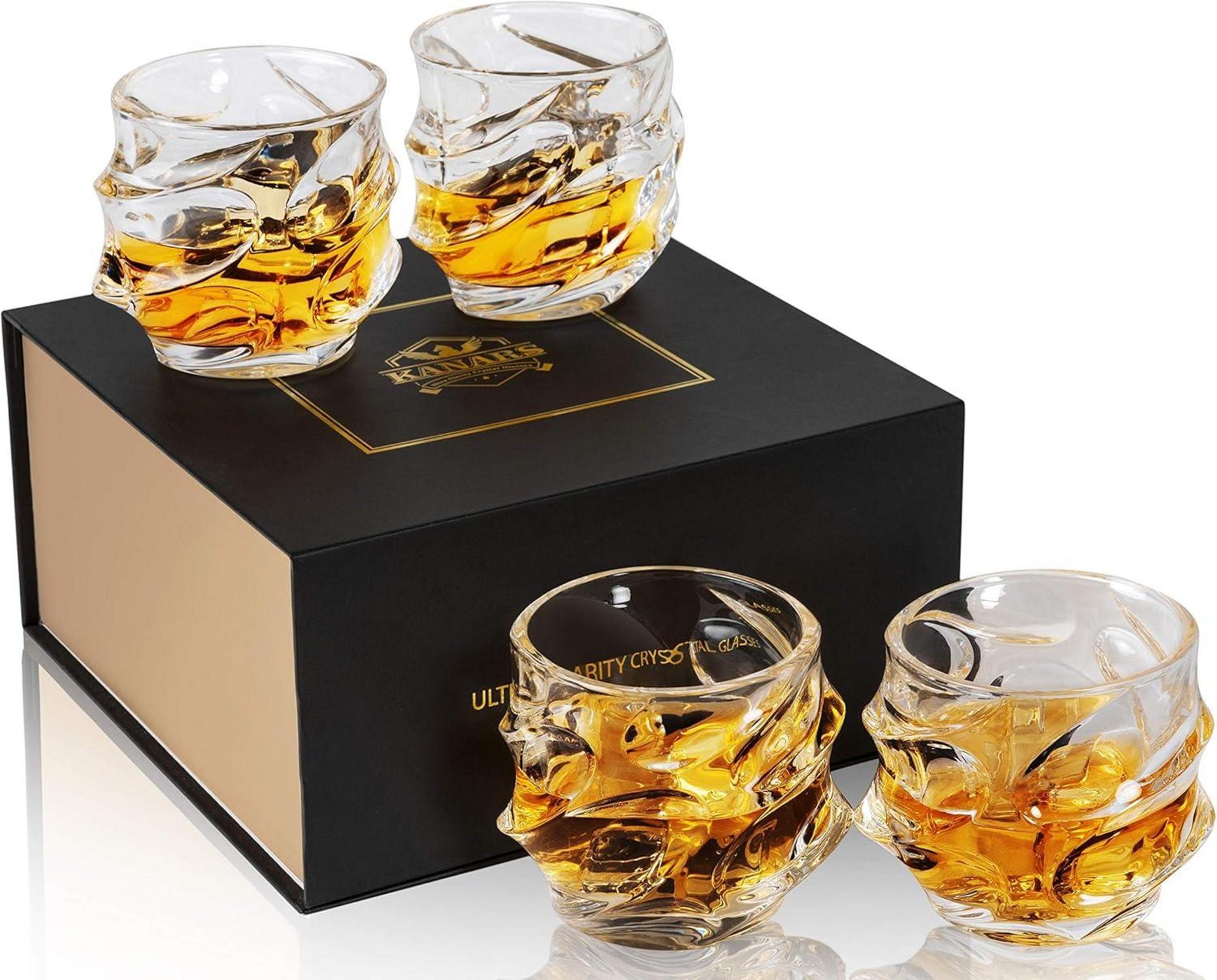 Whisky Gläser Set Kristall Luxus Geschenk 320ml Brillantes Design