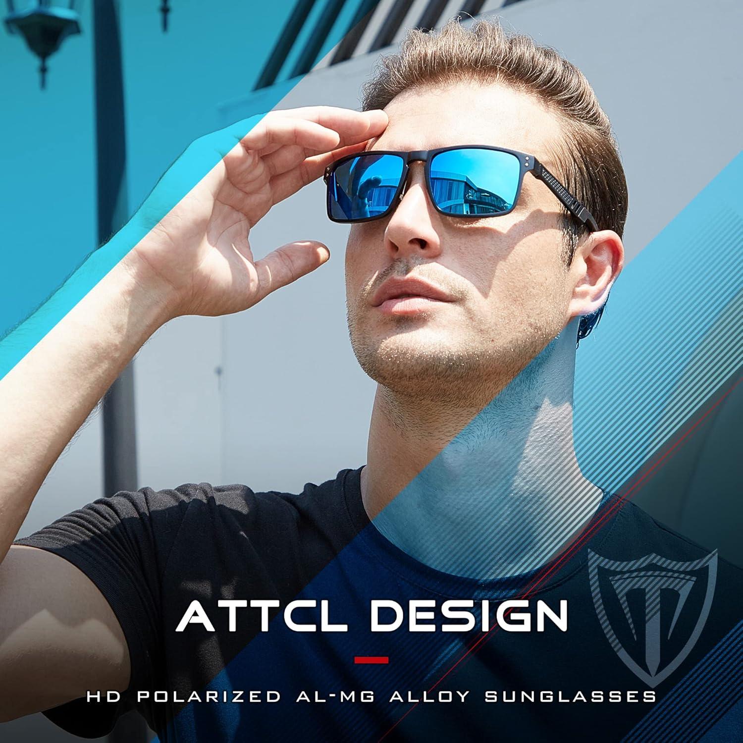 ATTCL Polarisierte Fahren Sonnenbrille Herren Al-Mg