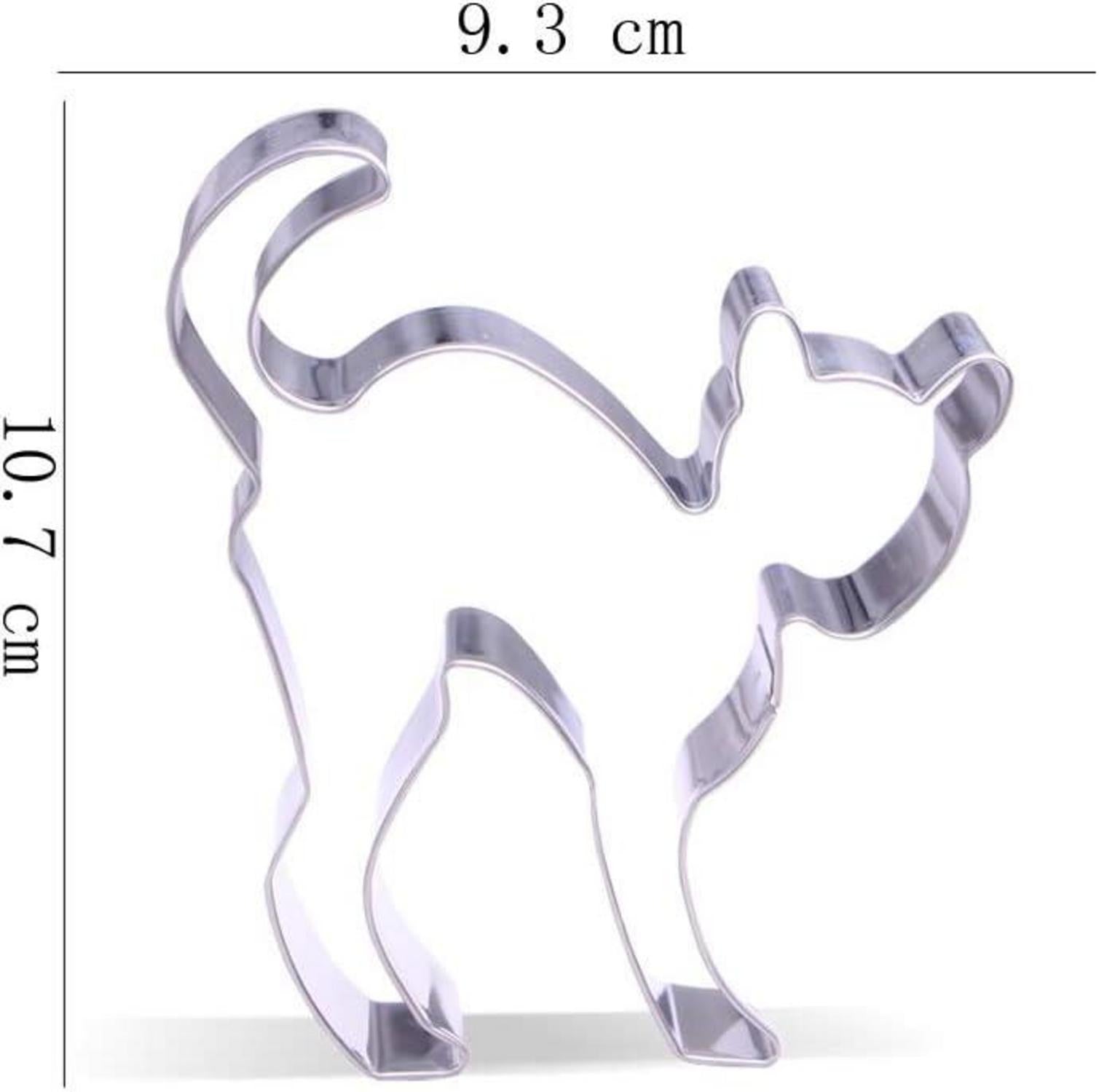 10,7cm Erschrockene Katze Ausstechform Edelstahl Halloween