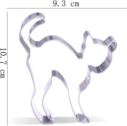 10,7cm Erschrockene Katze Ausstechform Edelstahl Halloween