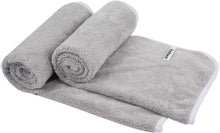 Super saugfähiges Mikrofaser Handtuch 2er Set 40x76cm Hellgrau