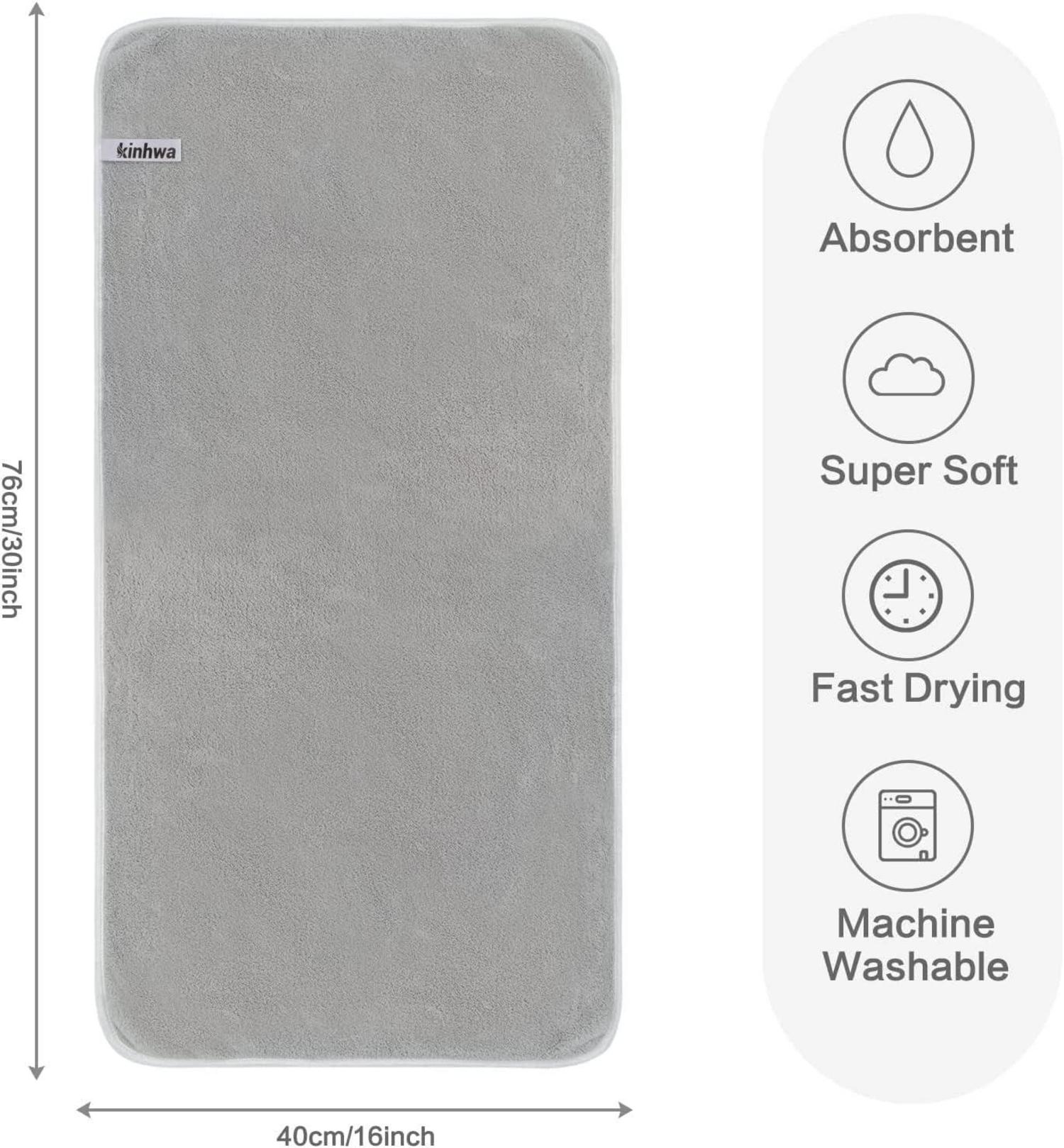 2er Pack Mikrofaser Handtücher 40x76cm Hellgrau - Saugstarke