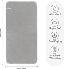2er Pack Mikrofaser Handtücher 40x76cm Hellgrau - Saugstarke