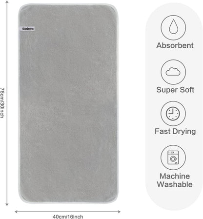 2er Pack Mikrofaser Handtücher 40x76cm Hellgrau - Saugstarke