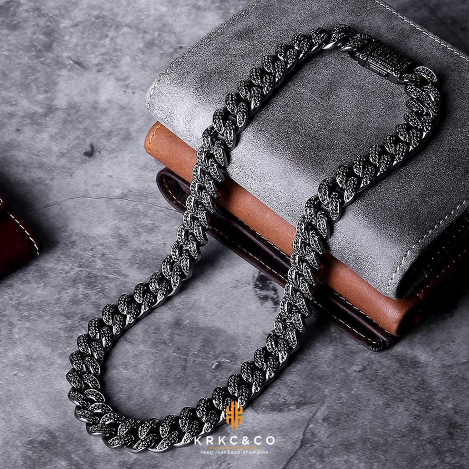 Iced Out Cuban Link Chain 12mm Panzerkette Herren
