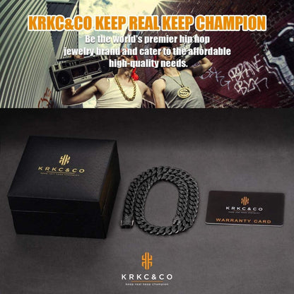 12mm Cuban Link Chains Panzerkette Iced Out Herren Halskette