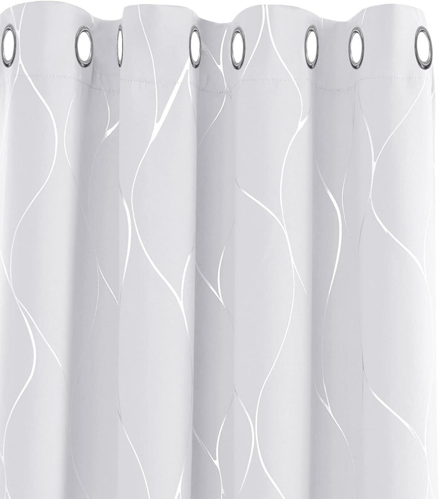 Blickdichte Verdunkelungsvorhänge Ösen Thermogardine 245x140 Silber