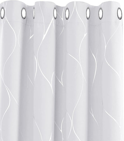 Blickdichte Verdunkelungsvorhänge Ösen Thermogardine 245x140 Silber