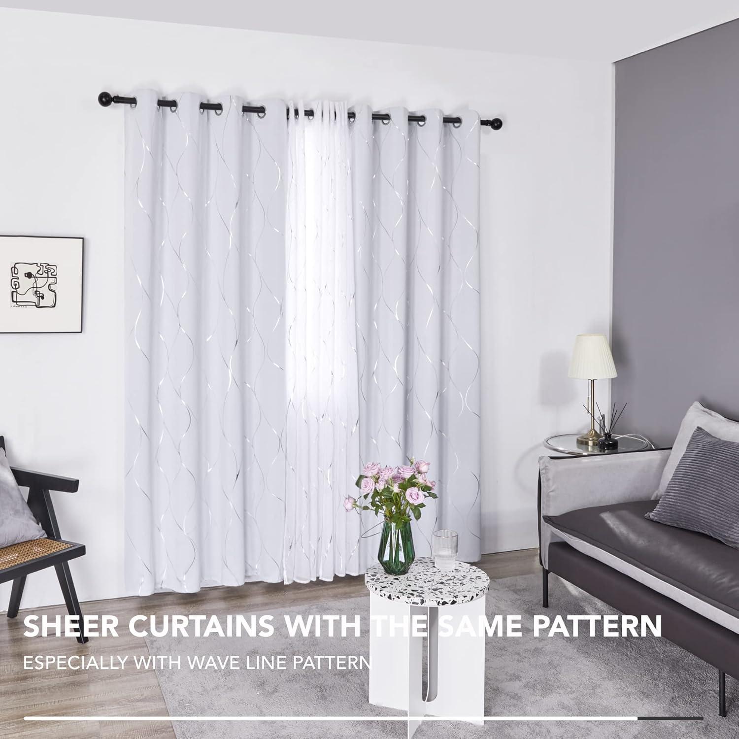 Blickdichte Verdunkelungsvorhänge Ösen Thermogardine 245x140 Silber