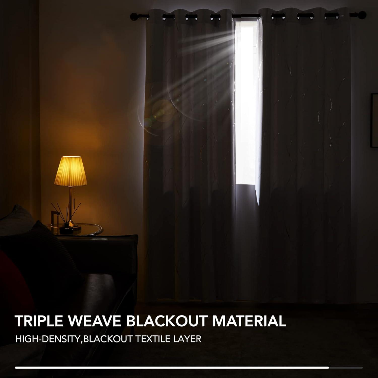 Deconovo Blickdichte Verdunkelungsvorhänge 2er Set 140x245 Silber Grau