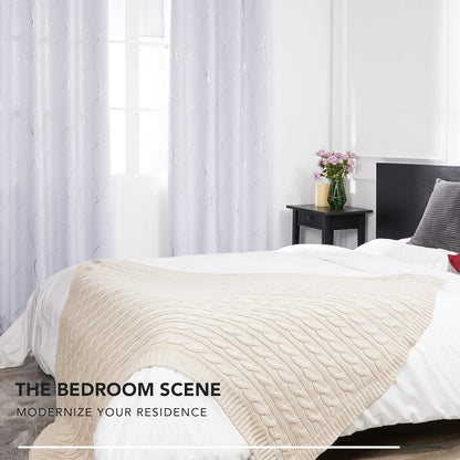 Deconovo Verdunkelungsvorhänge Ösen Thermogardine 140x245 Silber Grau 2er Set