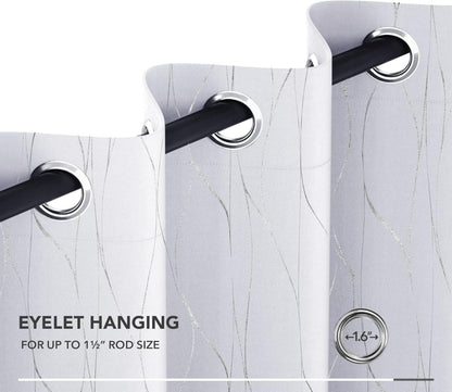 Blickdichte Verdunkelungsvorhänge Ösen Thermogardine 245x140 Silber