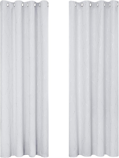 Deconovo Blickdichte Verdunkelungsvorhänge 2er Set 140x245 Silber Grau