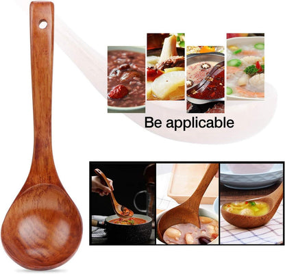 Holz Suppenkelle 24cm Länge Hakenend-Design