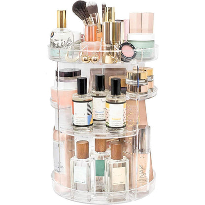 Großer Acryl Make-up Organizer mit 360° Drehung & 8 Ebenen