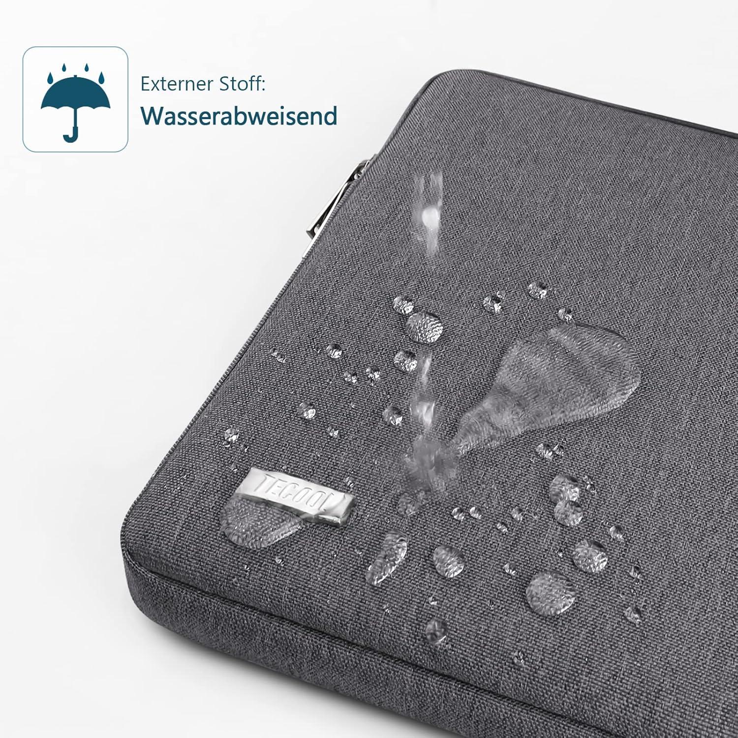 Laptoptasche 15,6 Zoll wasserdichte Notebookhülle dunkelgrau