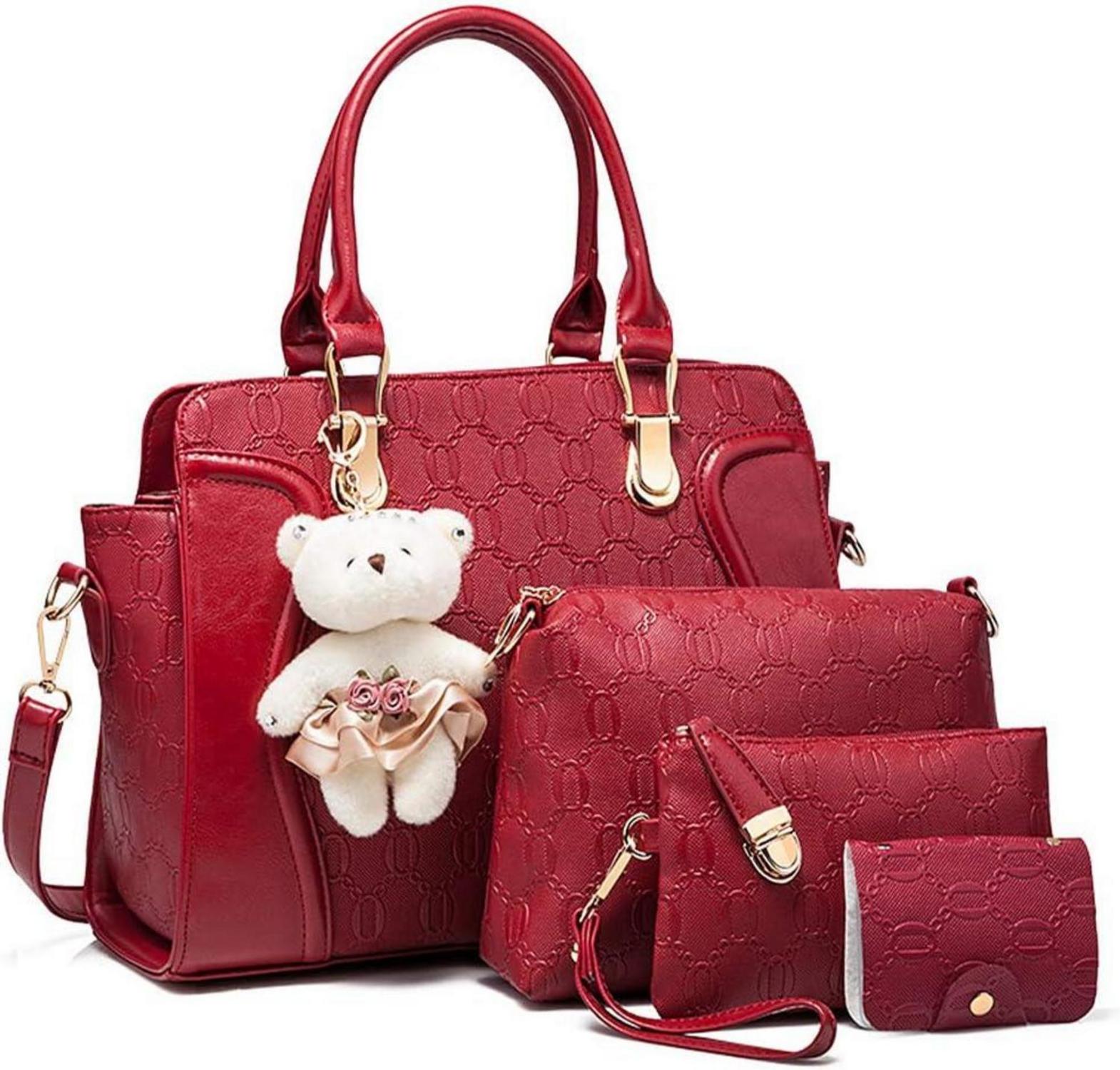 Elegante Damen Handtasche Set 4-teilig PU Leder Modern Stilvoll