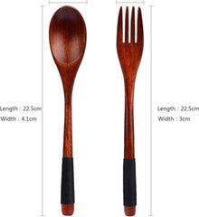 Holz Löffel Gabel Set, Japanisch Stil Besteck Camping