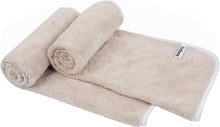 2er Pack Mikrofaser Handtücher 40cm x 76cm Saugstark Hellbraun