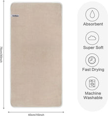 2er Pack Microfaser Handtücher 40x76cm Hellbraun Saugstark