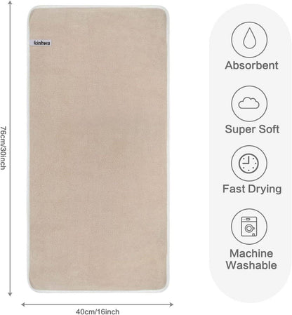 2er Pack Microfaser Handtücher 40x76cm Hellbraun Saugstark