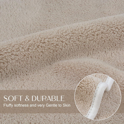 Mikrofaser Handtuch Set 4er Pack Haare 40x76cm Saugstark Weich Hellbraun