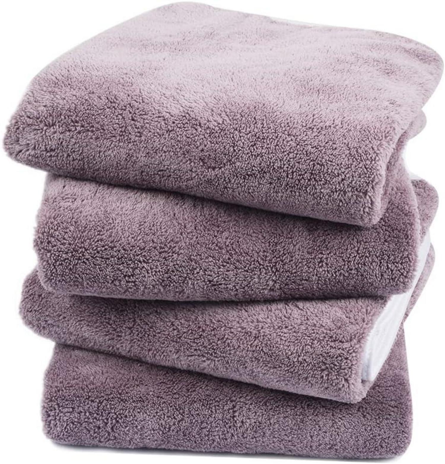 Microfaser Handtuch 4er Pack Violett 40x76cm SchnelltRocken