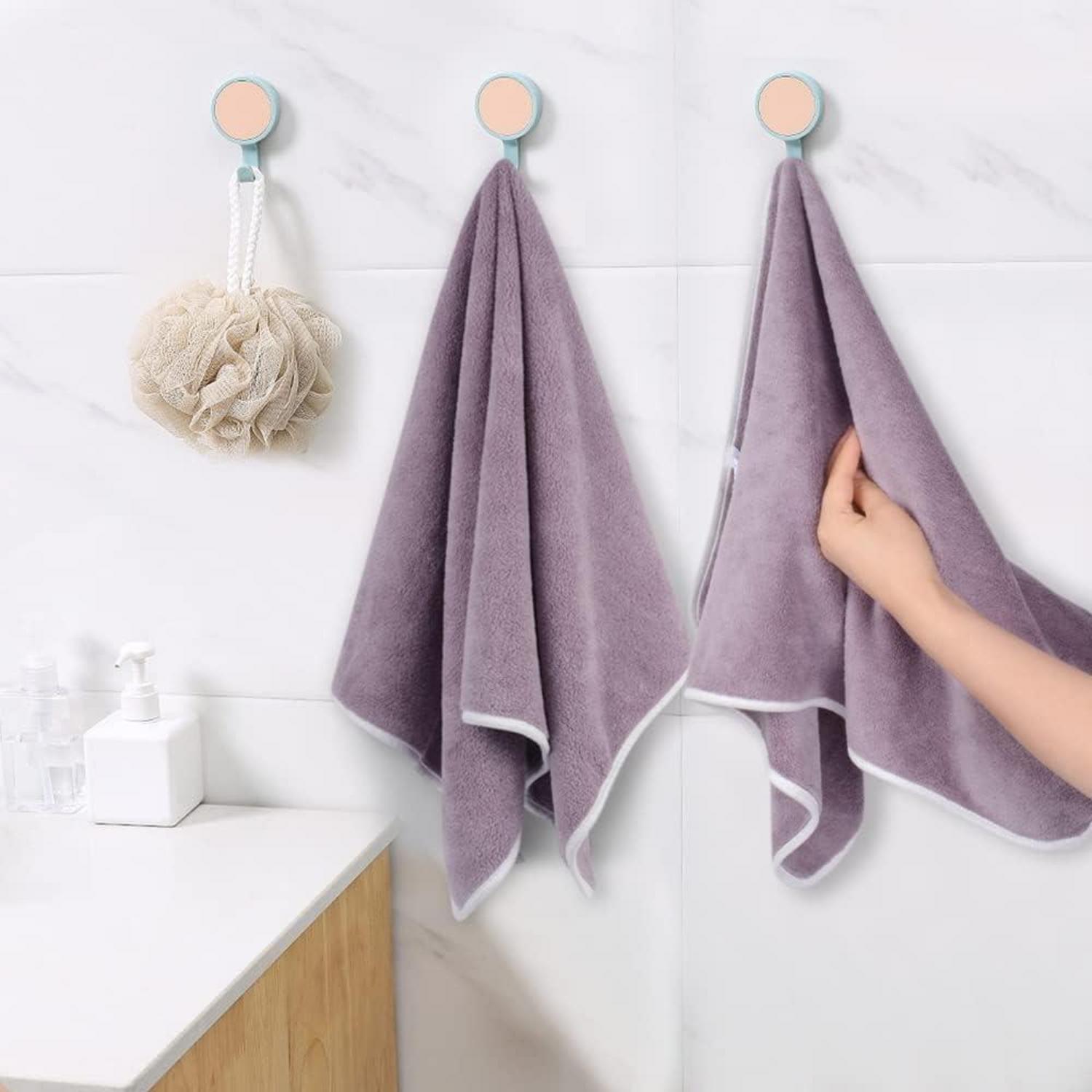 4er Pack Mikrofaser Handtücher Violett 40x76 cm Saugstark Schnelltrocknend