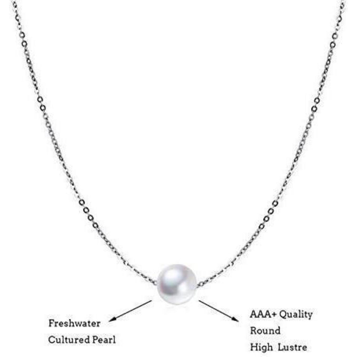 Echte Süßwasserperlen Choker Halskette 925 Sterling Silber 14 Zoll