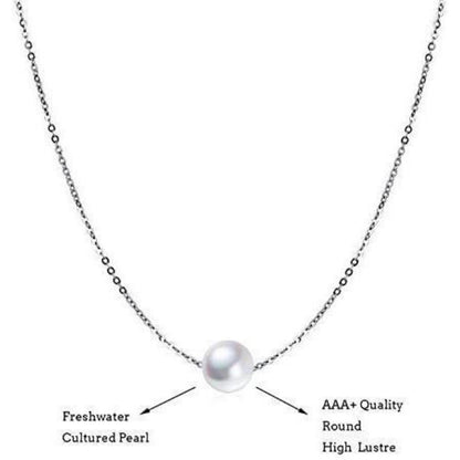 Echte Süßwasserperlen Choker Halskette 925 Sterling Silber 14 Zoll