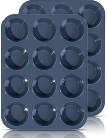 Muffinform Silikon Antihaft Backblech 12 Muffins 33x25x3cm (Grau) 2