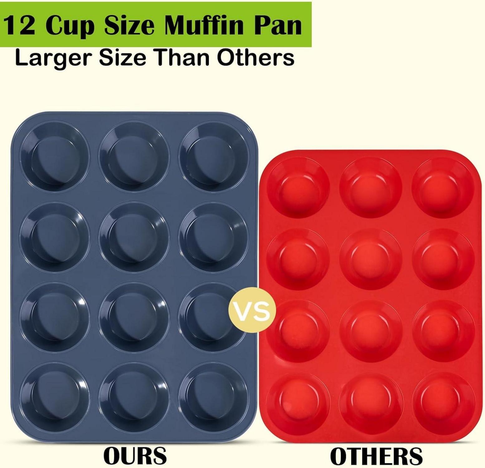 Silikon Muffinform Backform Antihaft Muffinblech 12 Cupcakes