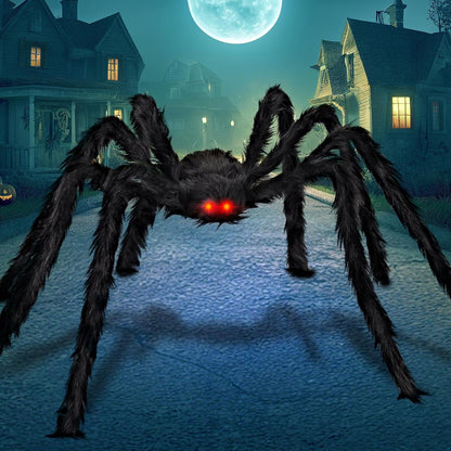 Halloween Dekoration Spinne mit LED-Augen 2m, gruselige riesige, große