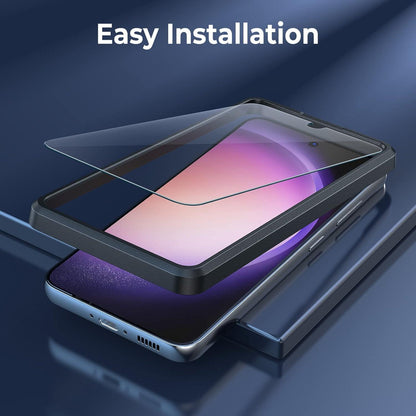 Samsung Galaxy S23 5G Schutzfolie Panzerglas Set, 2 Folien, 2 Kameraglas, 9H Härte, HD Displayfolie, Rahmen Installationshilfe, Anti-Kratzer