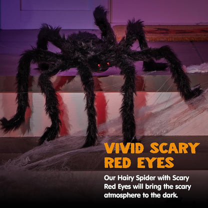Große Halloween-Spinne mit roten Augen und verstellbaren Beinen