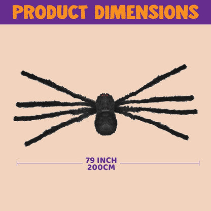 Große Spinne mit roten Augen 2m für Halloween Dekorationen innen