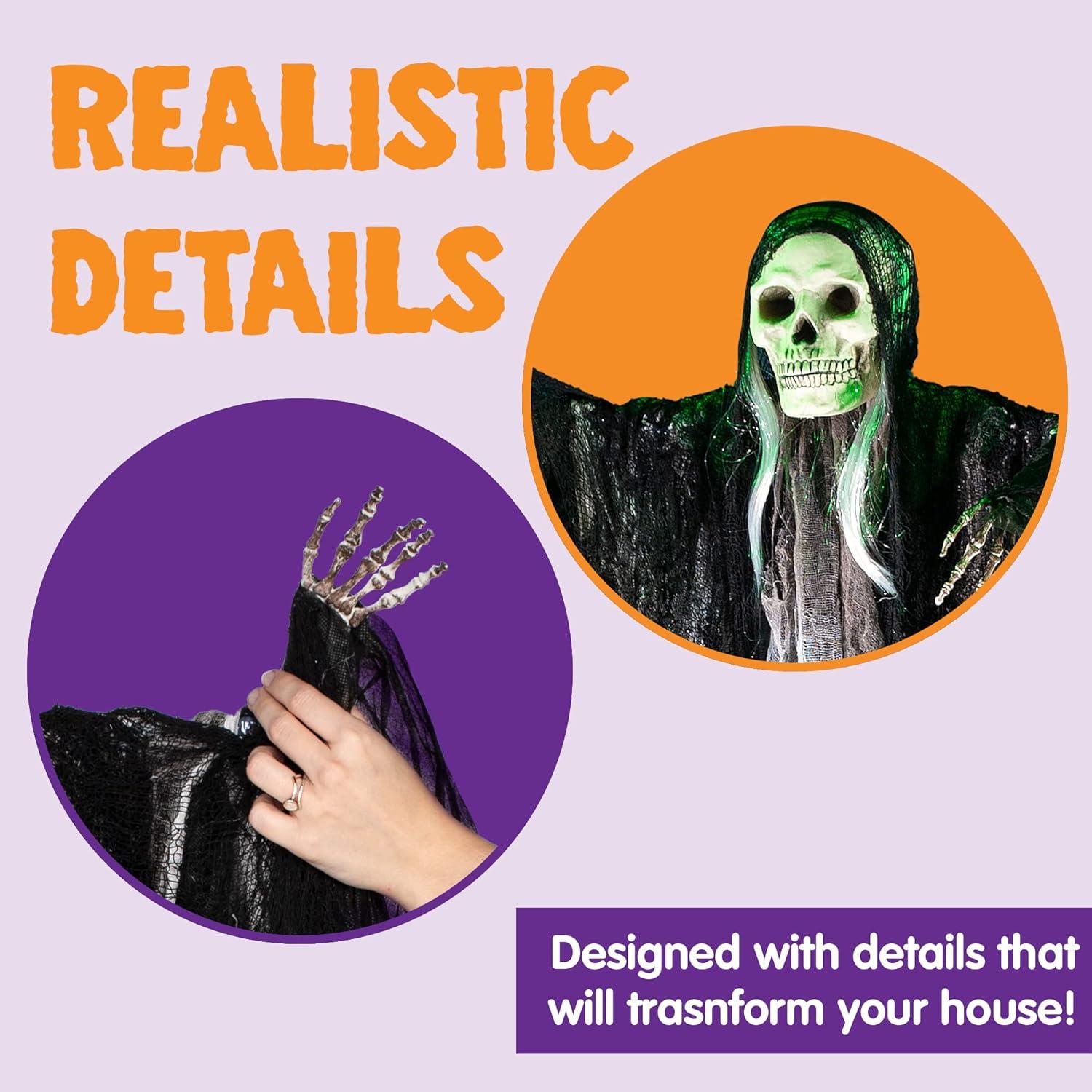 3er Set Halloween Sensenmann Dekoration für Spukhaus & Garten