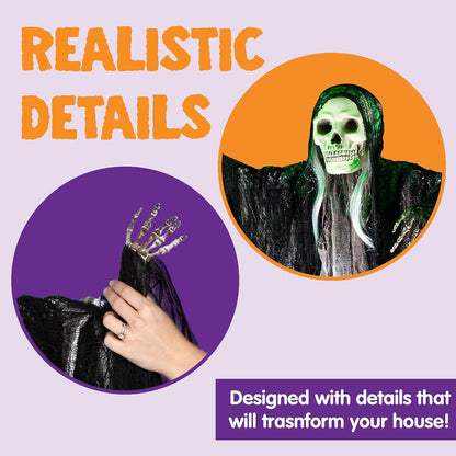3er Set Halloween Sensenmann Dekoration für Spukhaus & Garten