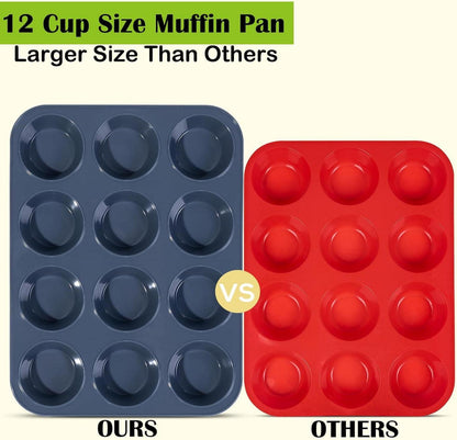 Große Silikon Muffinform Backblech Antihaft Cupcakes Brownies 33x25x3cm