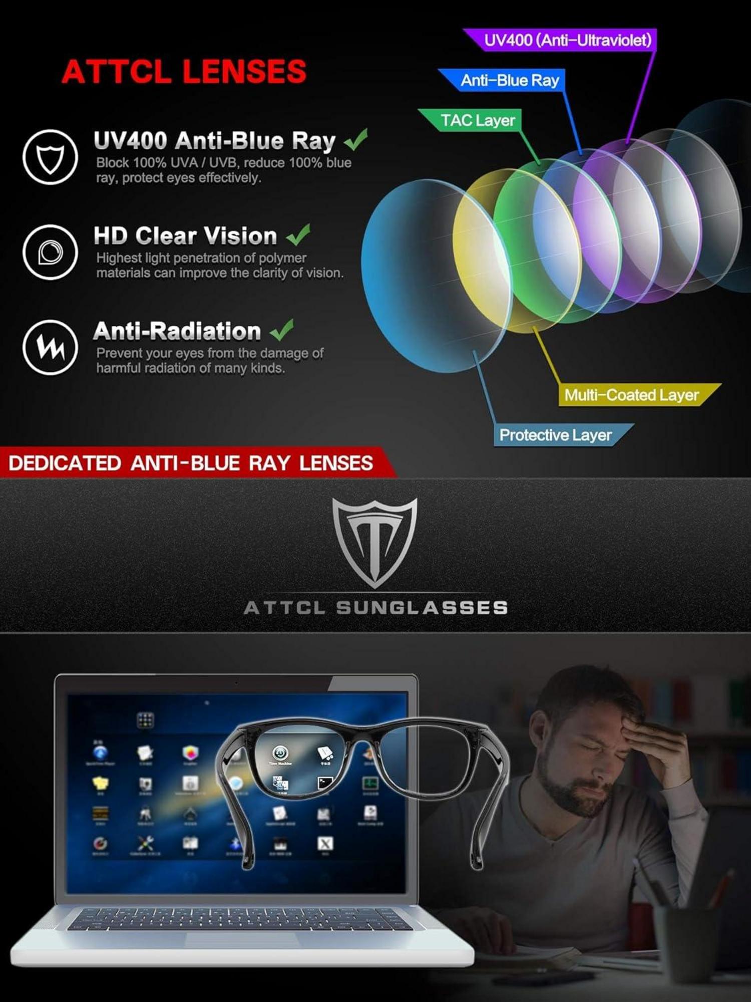 Blaulichtfilter Computer Gaming Brille UV Blockierung Augenbelastung reduzieren