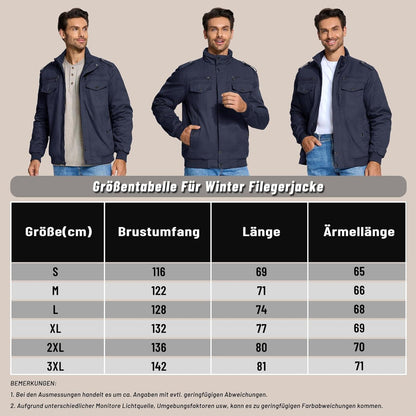 Herren Winterjacke Sherpa gefüttert Dunkelblau 3XL