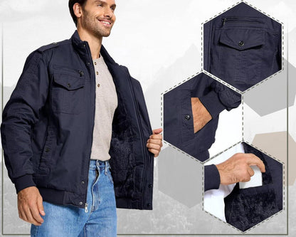 Herren Winter Fleecejacke Outdoor Militär Sherpa Warm Cargo Mantel S