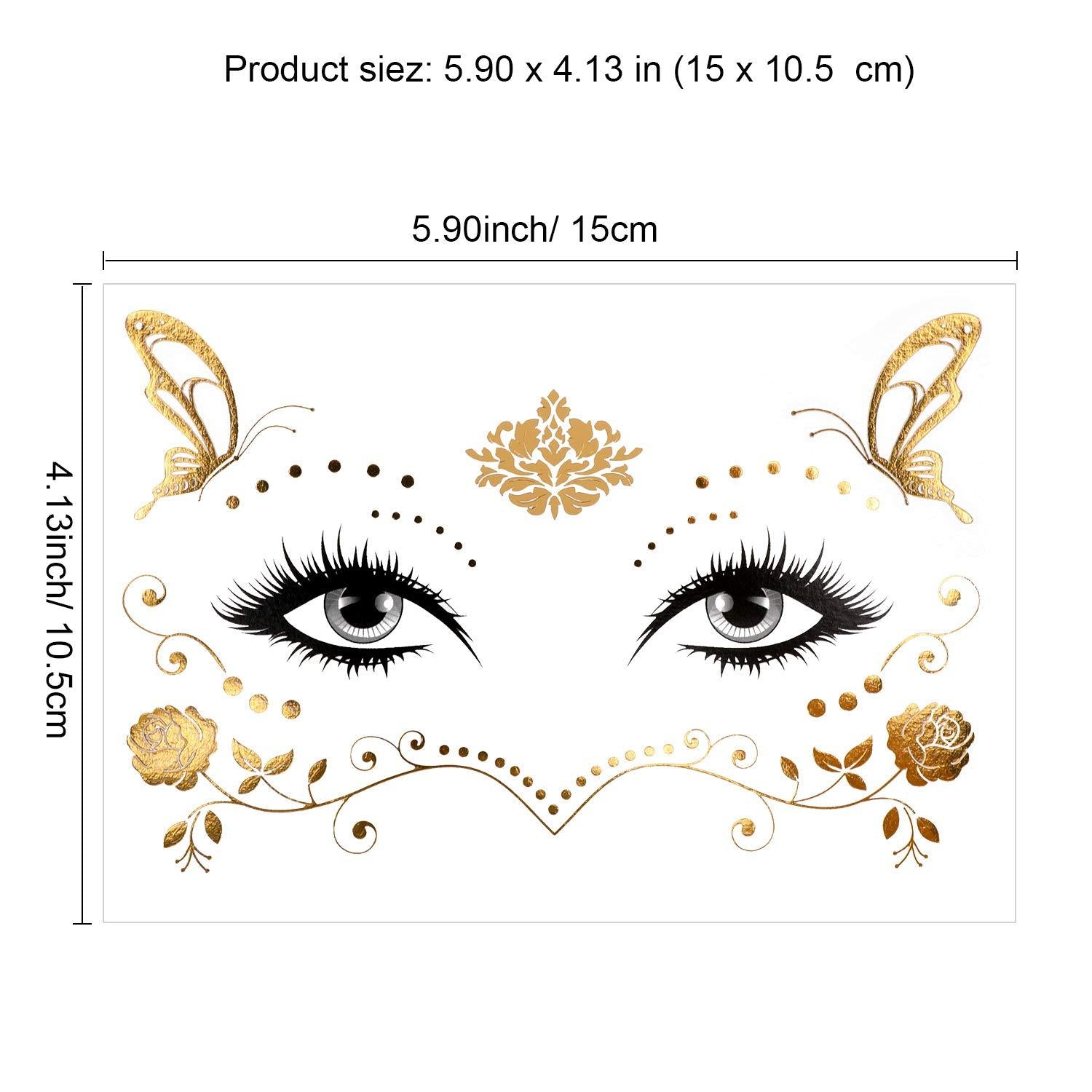 8er-Pack Metallic Flash Tattoos für