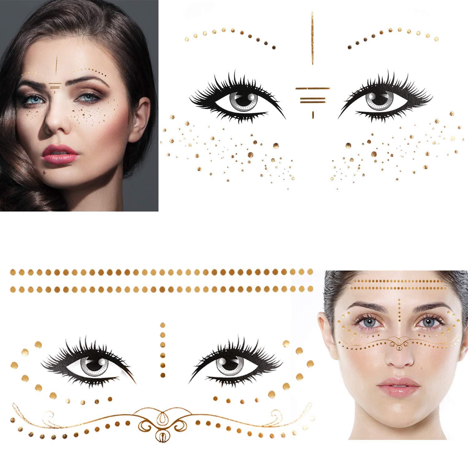 Tätowierung Metallic Flash Tattoos Frauen Mädchen Karneval Fasching