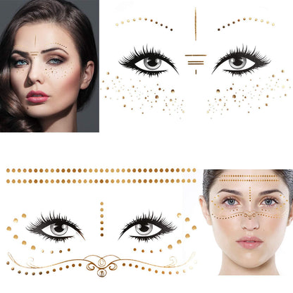 Tätowierung Metallic Flash Tattoos Frauen Mädchen Karneval Fasching