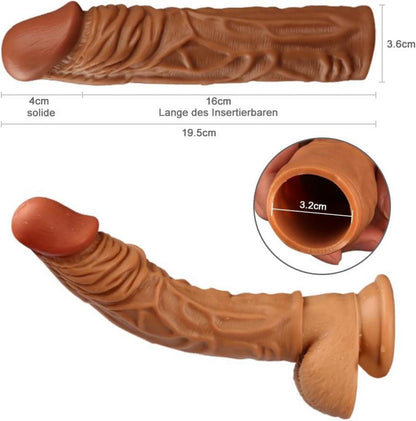 Penis Sleeve Flüssiges Silikon Realistische Penishülle 19,5