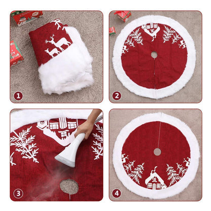 Weihnachtsbaum Rock Rot 122 cm mit Kunstpelzbesatz