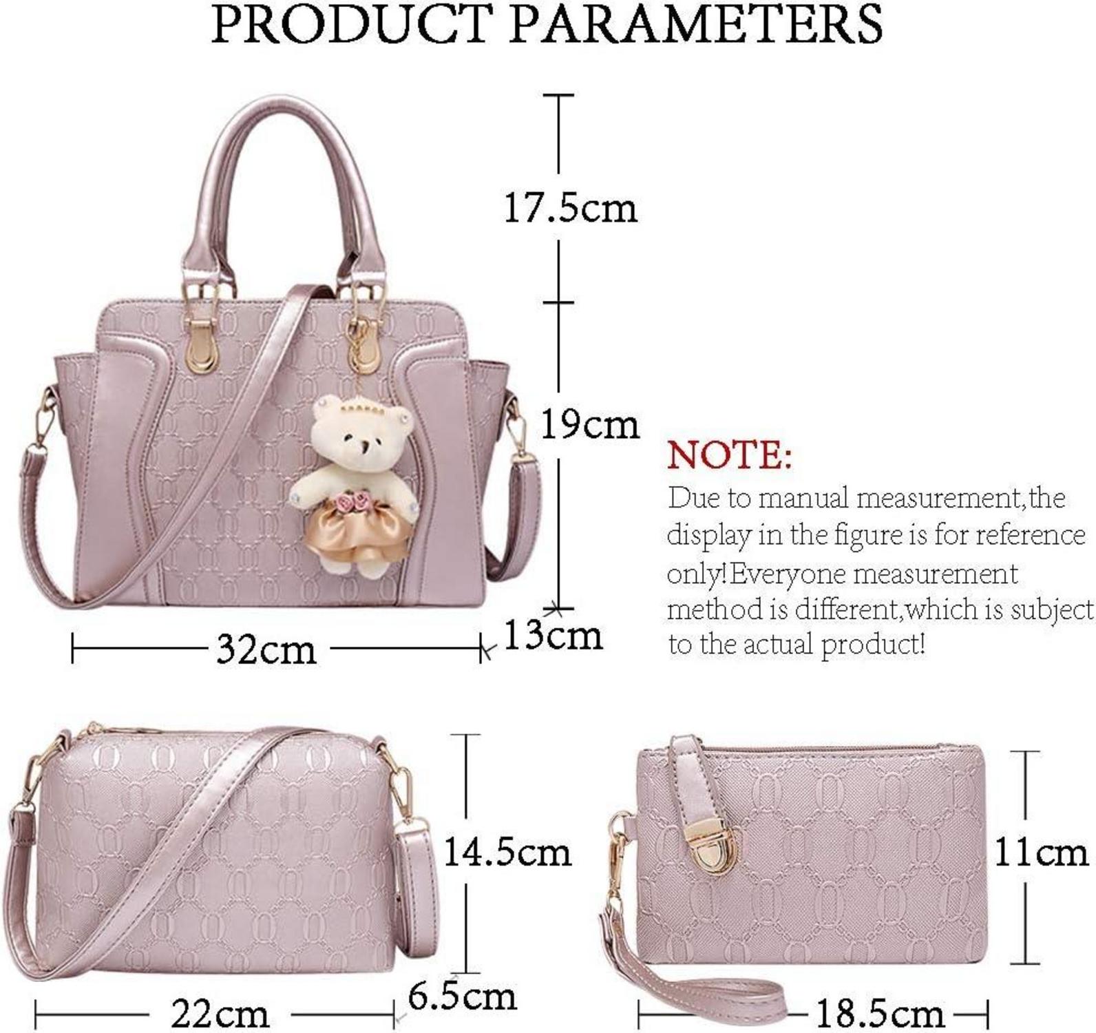 Handtasche Damen Mittelgroß Elegant 4-teiliges Set PU Leder Handbags