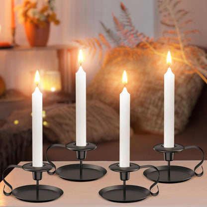 Kerzenhalter Adventskranz 4er-Set Schwarz Vintage Stabkerzenhalter